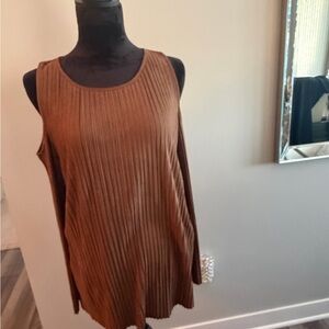 Chico's Ribbed Sleeveless Tunic in Chocolate Brown

#95